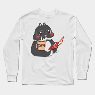 Rabbit working with coffee _ Sean Bunny Long Sleeve T-Shirt